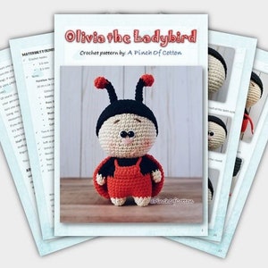 Mini Friends crochet PATTERNS set 3 crochet patterns PDF: ladybird, bee, butterfly image 8