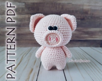 Pig crochet PATTERN, crochet piggy, amigurumi piggy crochet pattern PDF