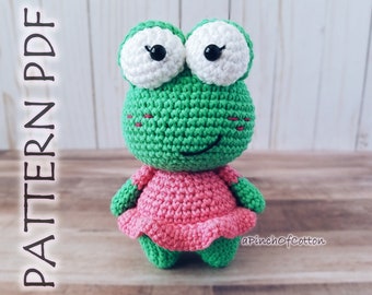 Frog crochet PATTERN, crochet frog, amigurumi frog crochet pattern PDF