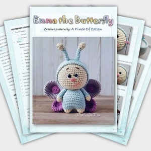 Mini Friends crochet PATTERNS set 3 crochet patterns PDF: ladybird, bee, butterfly image 9