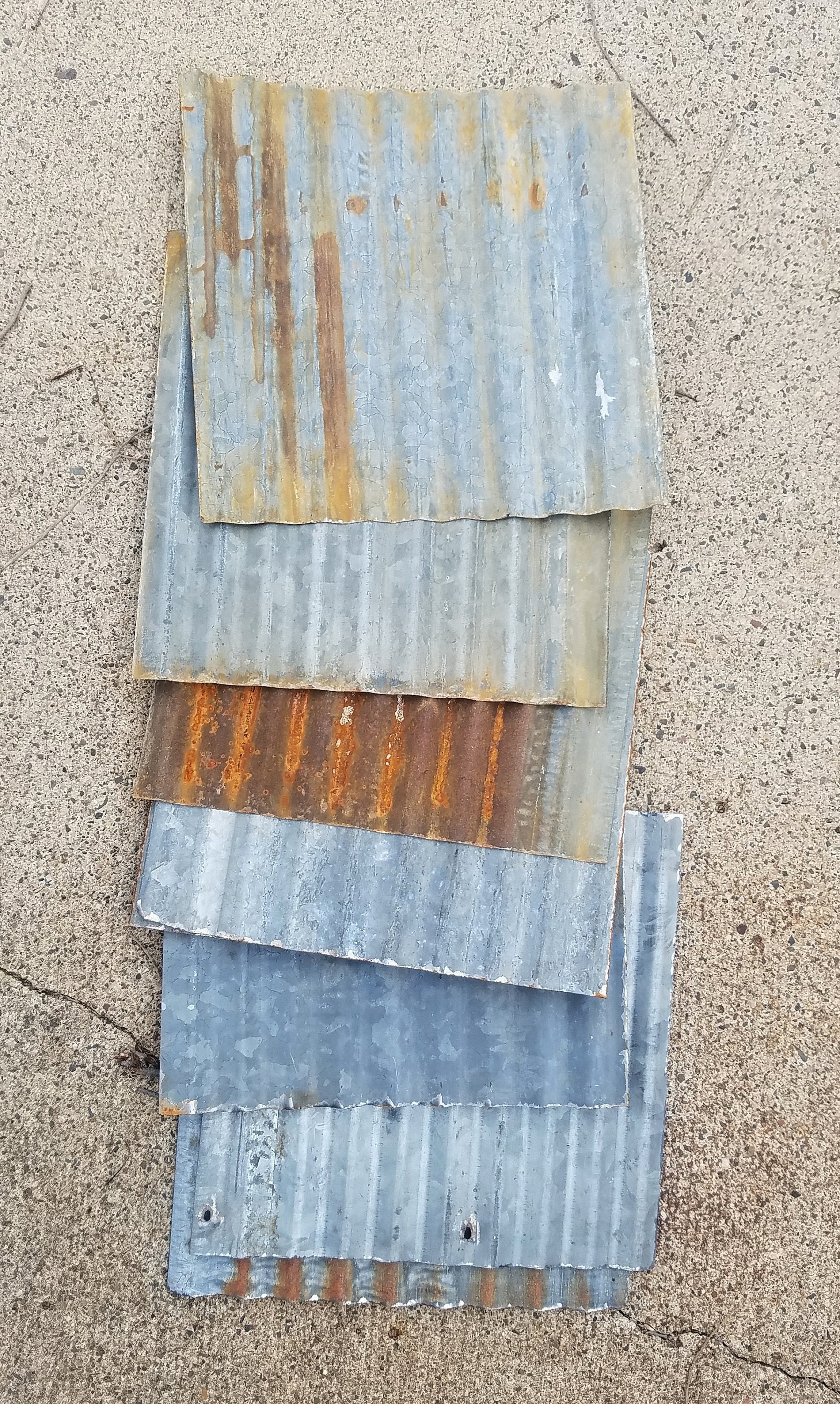 Salvaged Rusty Barn Tin for Craft Projects Set of 9 Random Etsy
