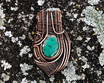 クリソコラペンダント。ワイヤーラップ - Etsy 日本