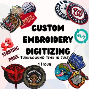 Custom Embroidery Digitize, Embroidery Digitize, Embroidery Digitizing Service, DST File, Image Digitizing Embroidery, Logo Digitizing, PES