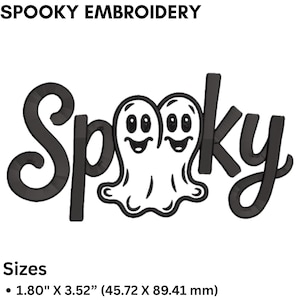 Spooky Embroidery Design, Digital File, Spooky Season Halloween Embroidery Design, Spooky Stitch File, Fall Cute Halloween Embroidery