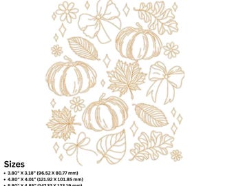 Rustic Fall Embroidery Design: Cozy Season Pattern, 6 Sizes (PES, PDF File)