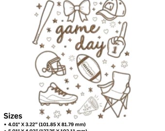 Diseño de bordado deportivo para día de partido, archivo de bordado a máquina para casco de fútbol americano, 4 tamaños, archivo PES, archivo DST, descargas digitales, descarga instantánea