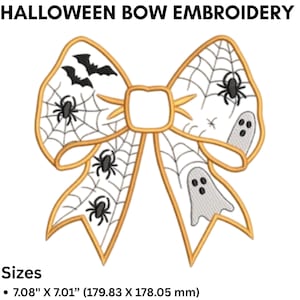 Disegno per ricamo con fiocco di Halloween, disegno per ricamo con fiocco di Halloween, disegno per ricamo a macchina, download immediato, PES.
