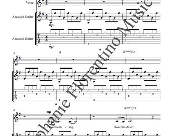 There and Back Again - sheet music for voice and guitar