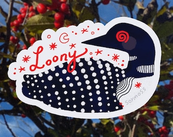 Pegatina con purpurina de Loony