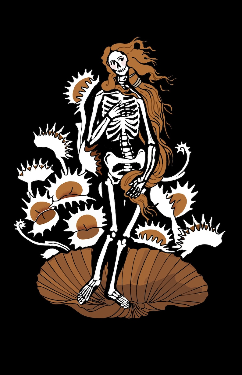 Skeleton Birth of Venus (Flytrap!) Sticker image 2