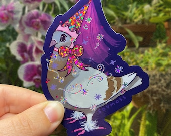 Pegatina con purpurina de la princesa paloma