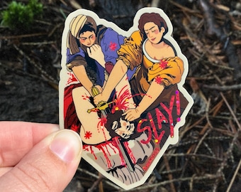 Judith Slaying Holofernes Glitter Sticker inspired by Artemisia Gentileschi