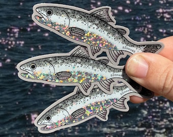Steelhead Trout Glitter Stickers