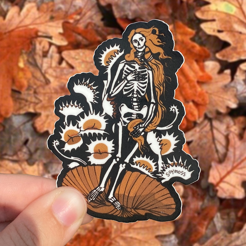 Skeleton Birth of Venus (Flytrap!) Sticker image 1