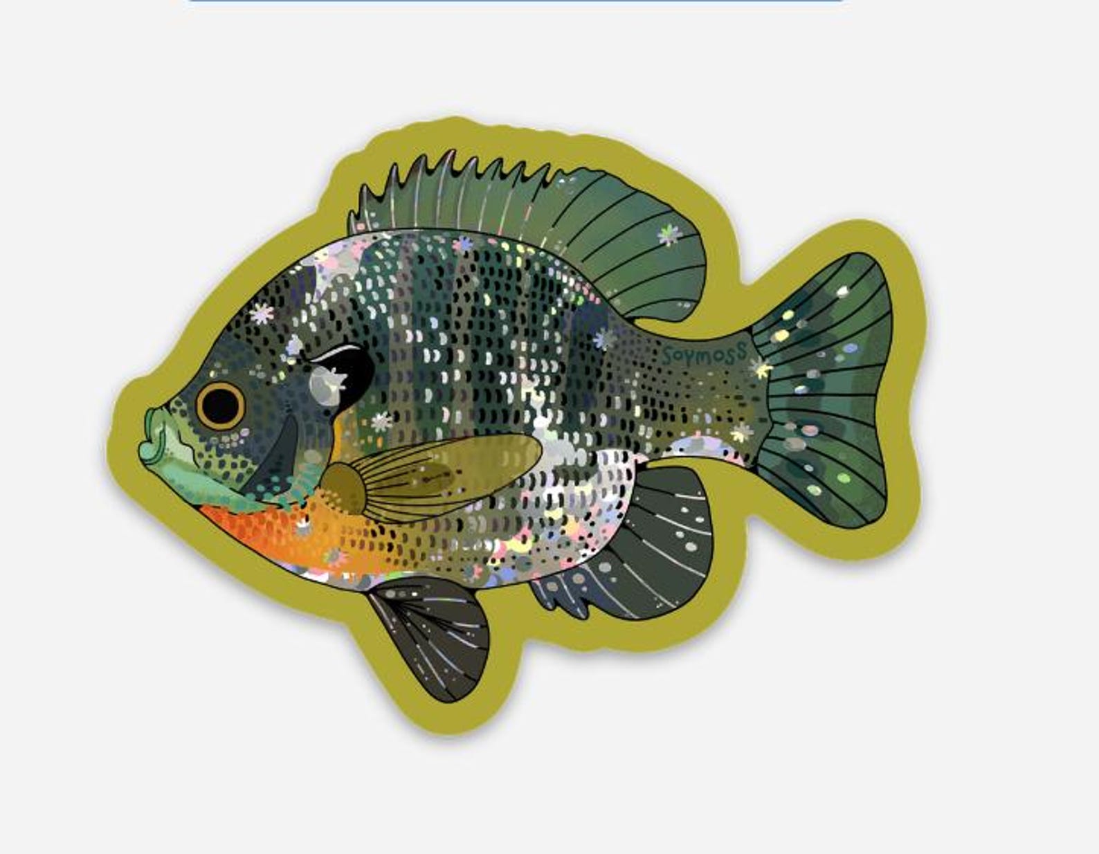 Bluegill Glitter Sticker - Etsy
