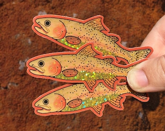 Cutthroat Trout Glitter Stickers