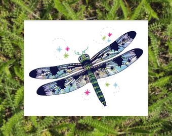 Whimsical Dragonfly Art Print
