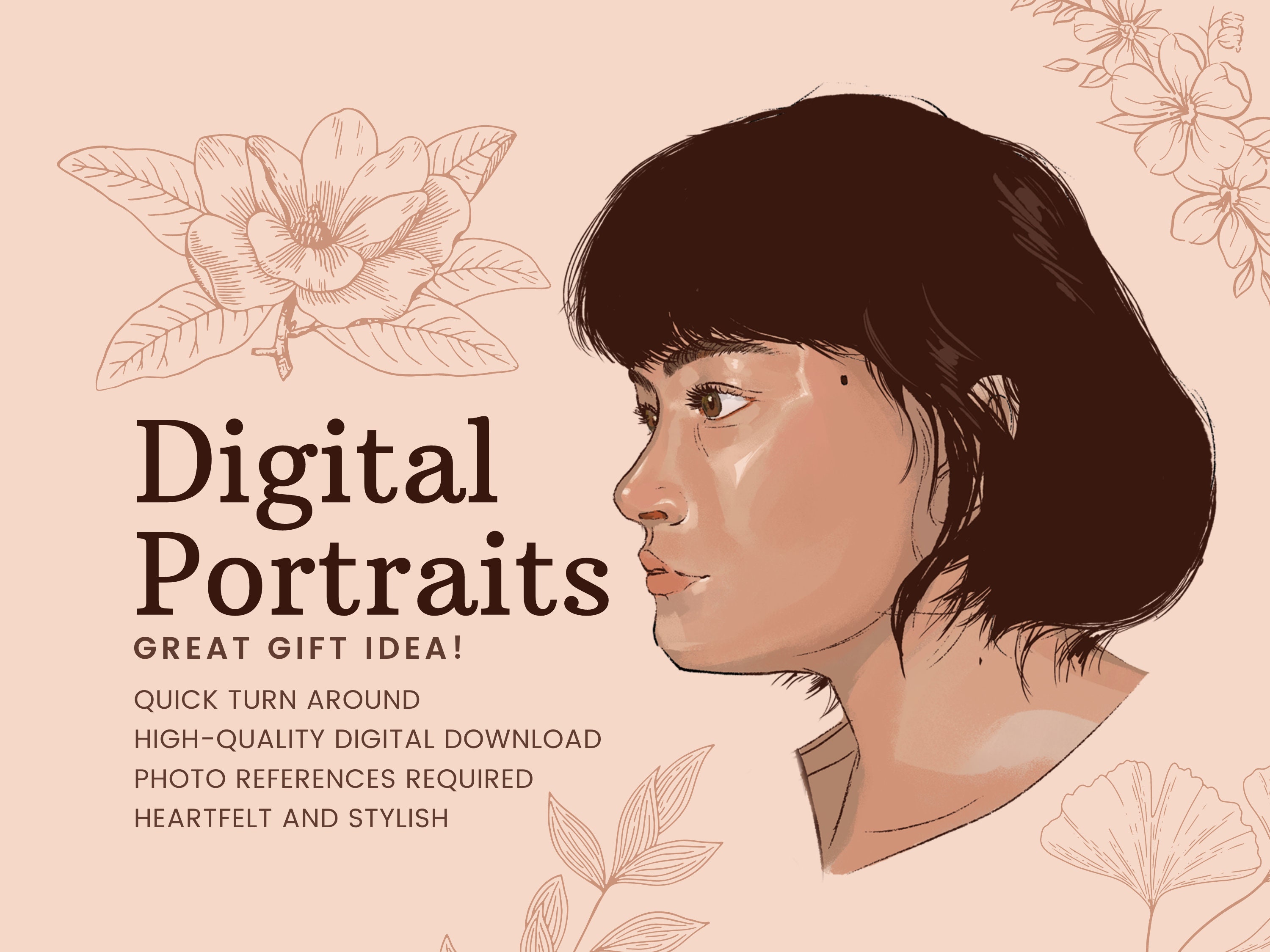 CUSTOM Digital Photo Portraits Quick and Stylish Etsy