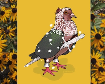 Knight Pigeon Art Print