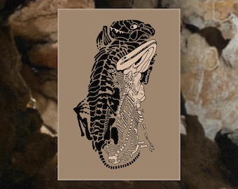 Jurassic Cuddle Fossil Art Print