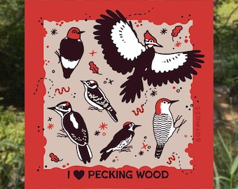 Pegatina mate "Me encanta picotear madera"