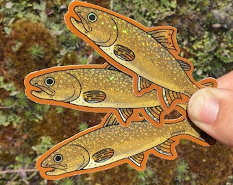 Lake Trout Glitter Stickers