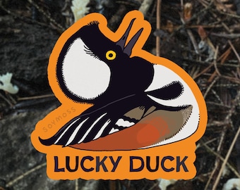 Pegatina de serreta encapuchada Lucky Duck