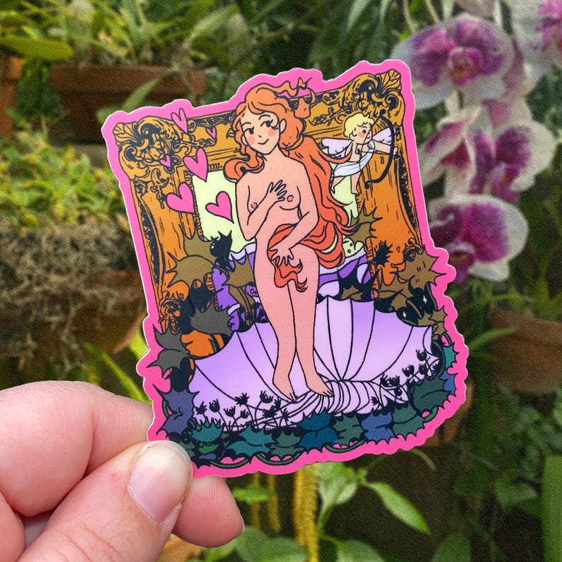 Birth of Venus (Flytrap!) Sticker & Print image 1