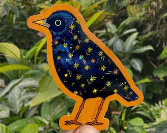 Pegatina de brillantina de estornino
