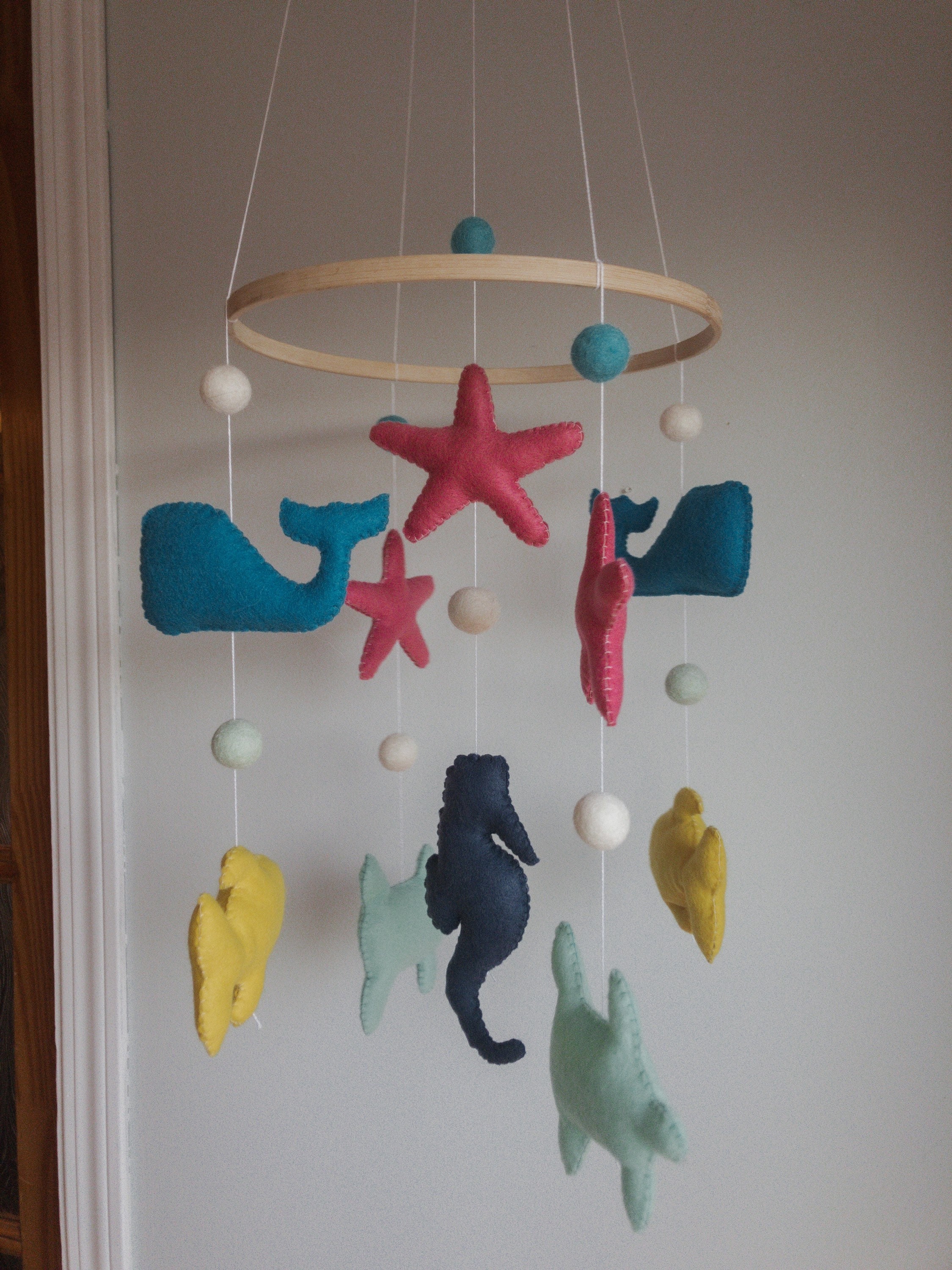 Mobile Musical De Berceau Thème Marin - Décoration Apaisante Pour Bébé, Suspension Plafond