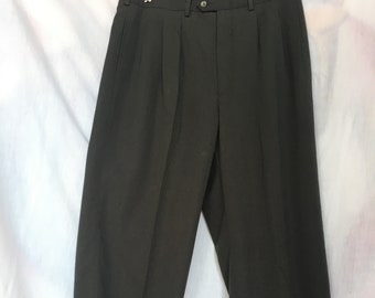 Vintage Mens Dress Pants 90s Khaki/taupe Twill Pleated - Etsy