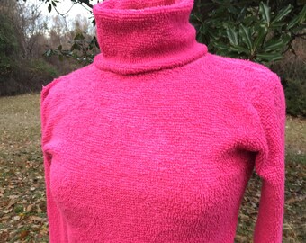 hot pink crew neck sweater