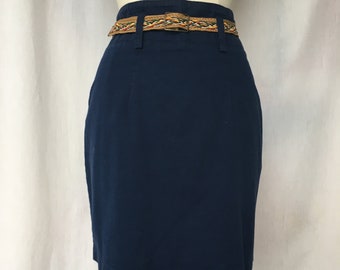 Vintage 90’s Navy Fitted Short Skirt by “iz California”