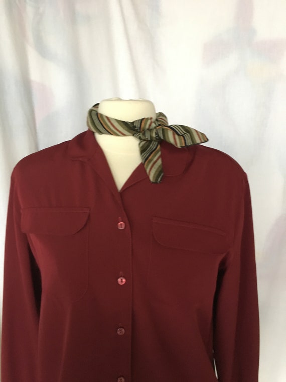 Vintage 90’s Burgundy Blouse by Worthington Essen… - image 1