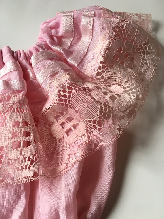 Vintage Little Girls Pink Lace Mexican Fiesta Dre… - image 5