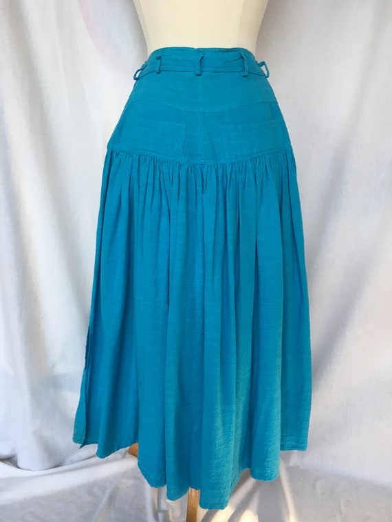 Vintage 80’s/90’s Baby Blue Gauzy Midi Skirt - image 8