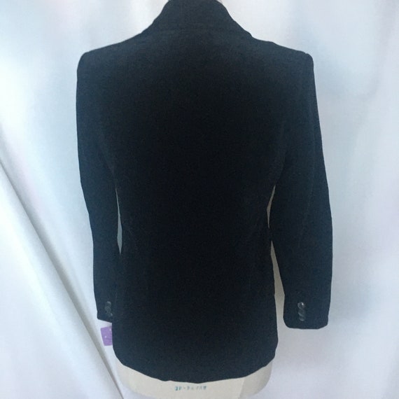 Vintage 80s Black Velvet Blazer - image 4