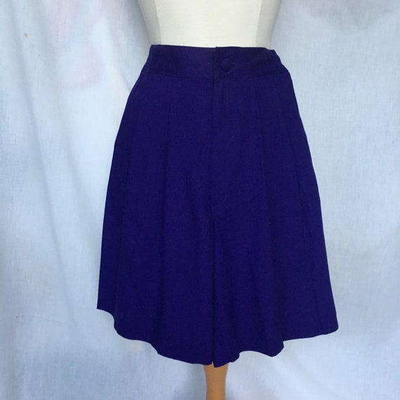 Vintage 90’s Casual Corner Purple Linen Pleated S… - image 1