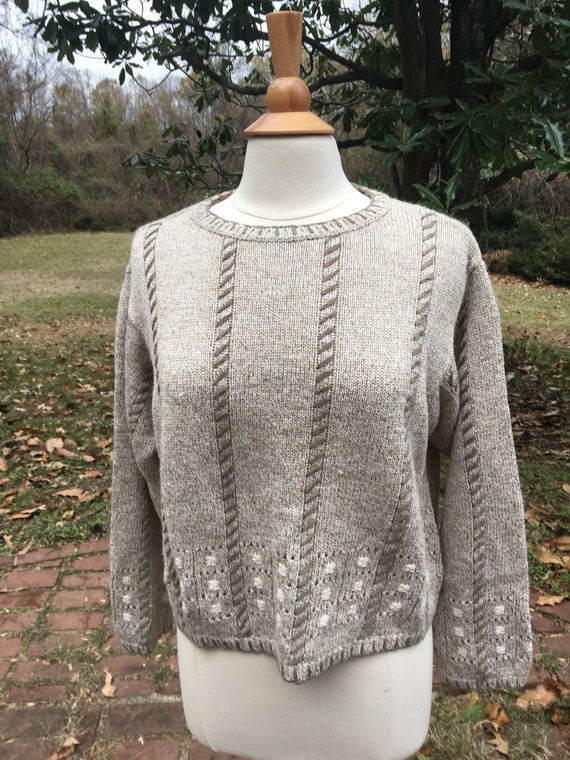 Vintage 90’s LIZ CLAIBORNE Lizsport Beige,White C… - image 1