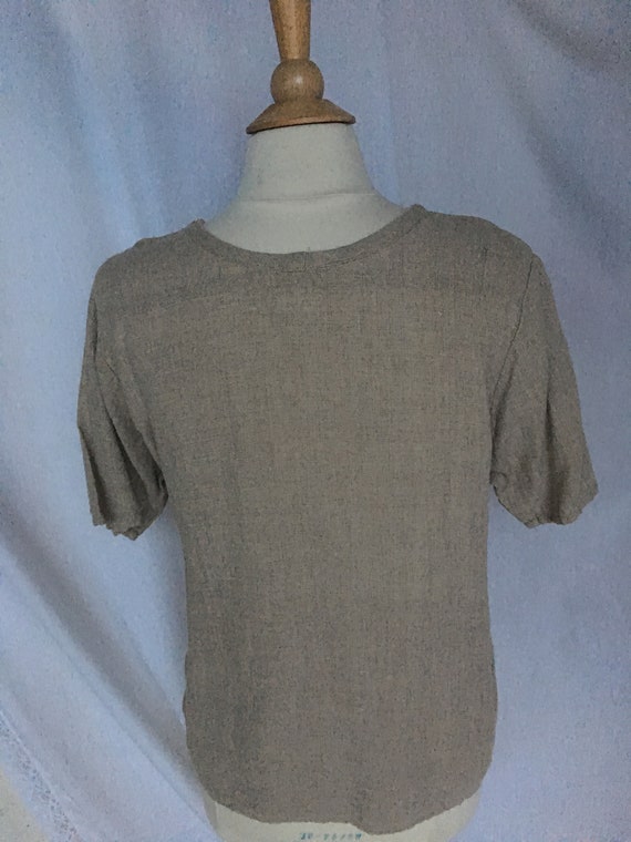 Vintage 90’s Light Beige Linen Top by “FLAX” - image 3