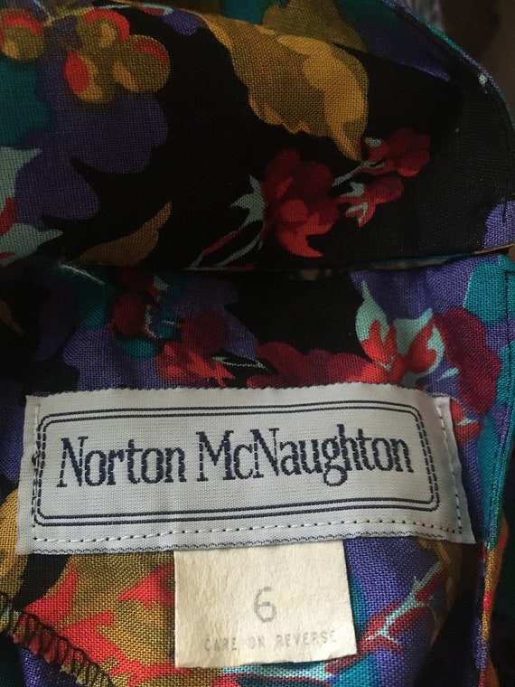 Vintage 90s Norton McNaughton Teal,Gold,Purple Fl… - image 6