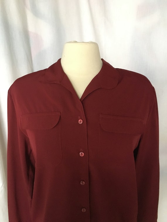 Vintage 90’s Burgundy Blouse by Worthington Essen… - image 4