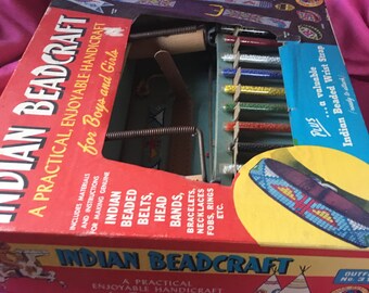 Walco Indian Bead Loom Rare 60s WALCO Indian Beadcraft Kit W/ Loom
