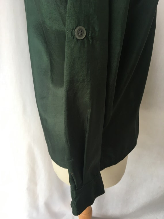 Vintage 90’s Silky Dark Green Blouse by Josephine - image 5