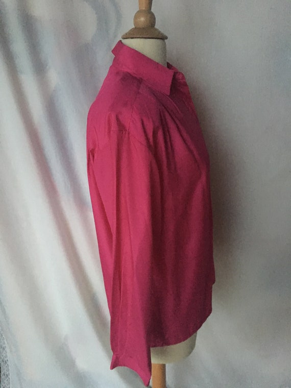 Vintage 80’s Silky Hot Pink Blouse by “Upper Clas… - image 6