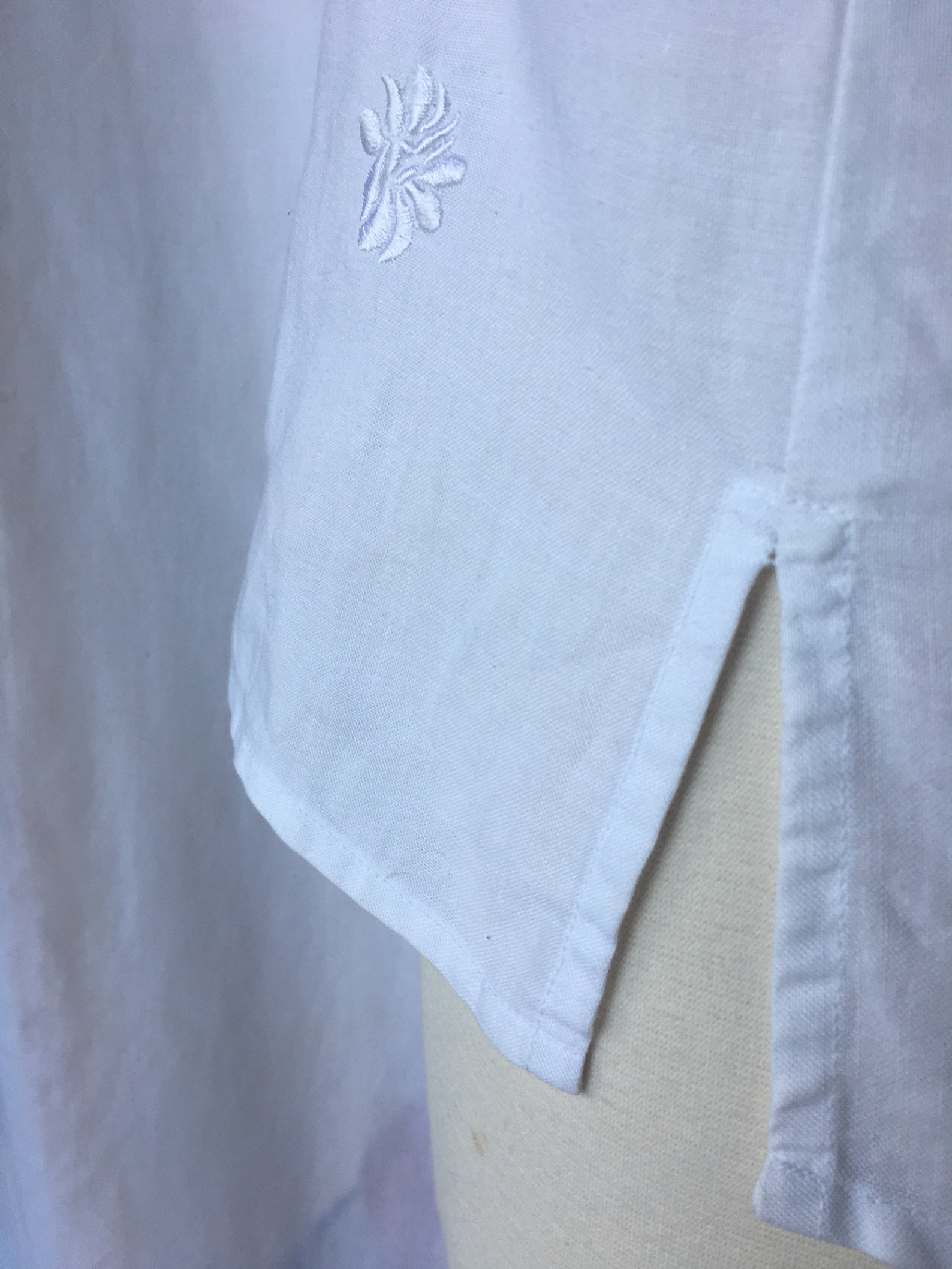 Vintage 90s Pierre Cardin White W/ Embroidered Flowers Linen - Etsy UK
