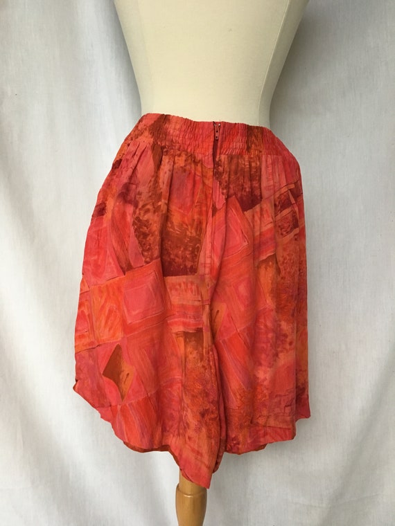 Vintage 90’s Pink,Red,Orange Abstract Print Skort… - image 7