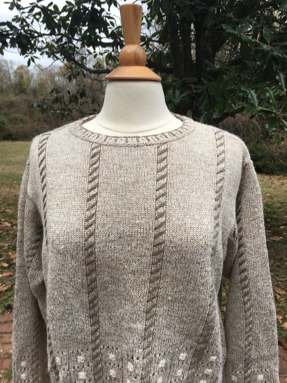 Vintage 90’s LIZ CLAIBORNE Lizsport Beige,White C… - image 3