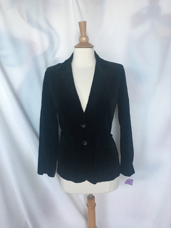 Vintage 80s Black Velvet Blazer - image 1