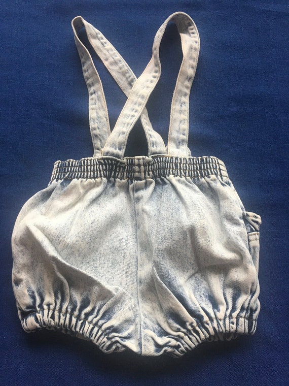 Vintage 90s Infants Stone Wash Denim Jeans Romper… - image 6